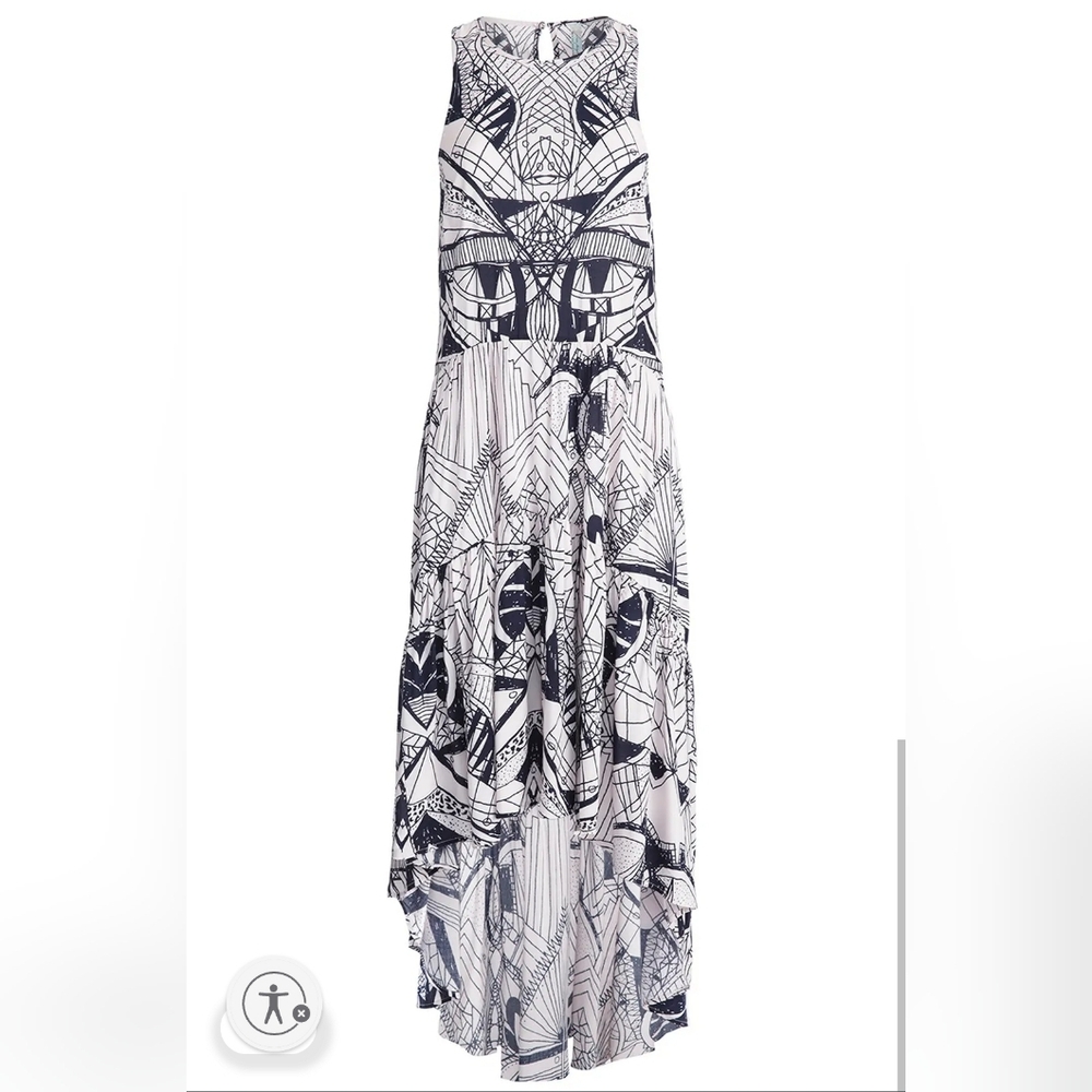 Free People Black and White High Low Dress